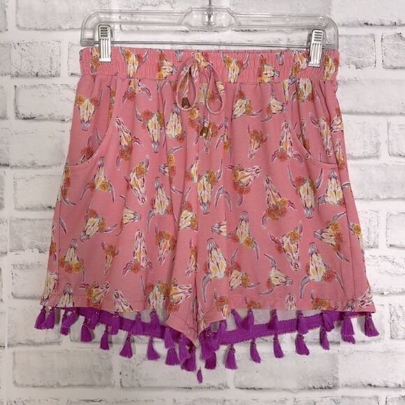 Simple Southern Lounge Bullhead Shorts With Hanging Tassels Small Medium - Picture 1 of 9